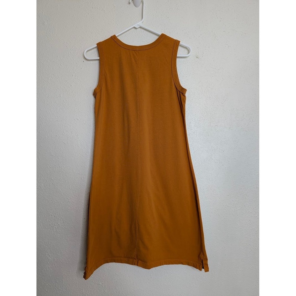 American Giant Womens Sleeveless Mini Dress S Orange Knit Casual 100% Cotton